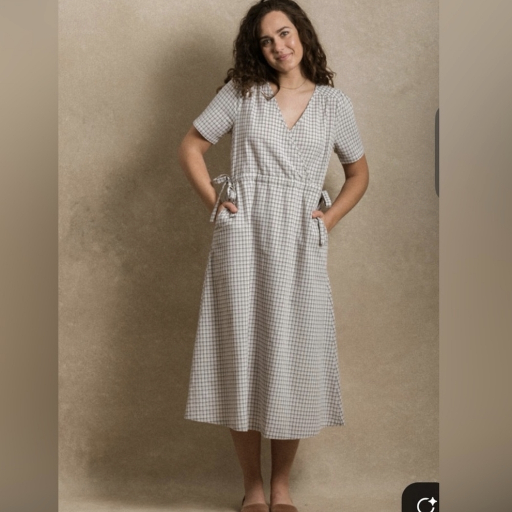 NWT Neuflora Fort Myers Cotton Dress Blue Gingham Size XL